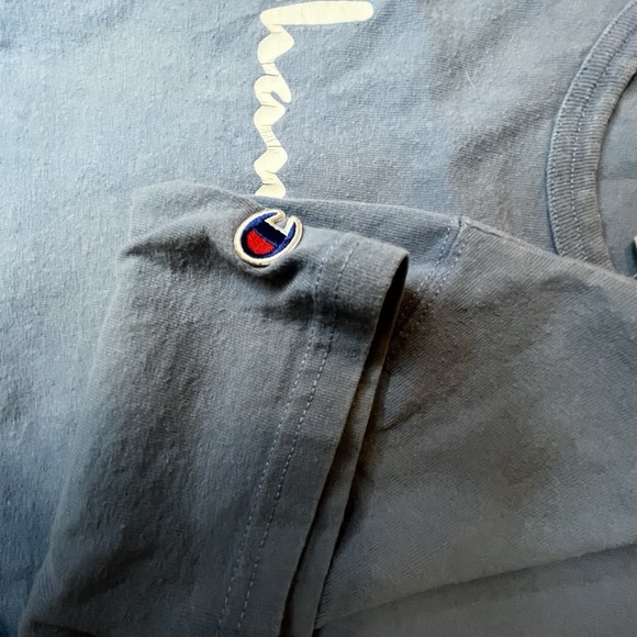 Vintage 90s - Y2K Champion Spellout T-shirt L Blue - Picture 6 of 6